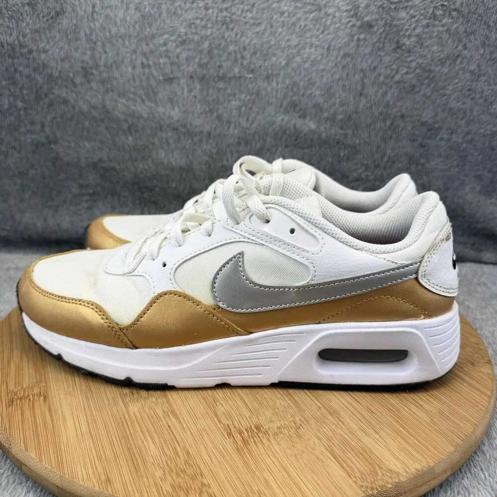 Nike Air Max SC Shoes Womens Size 9.5 White Gold Silver Sneakers CW4554-107